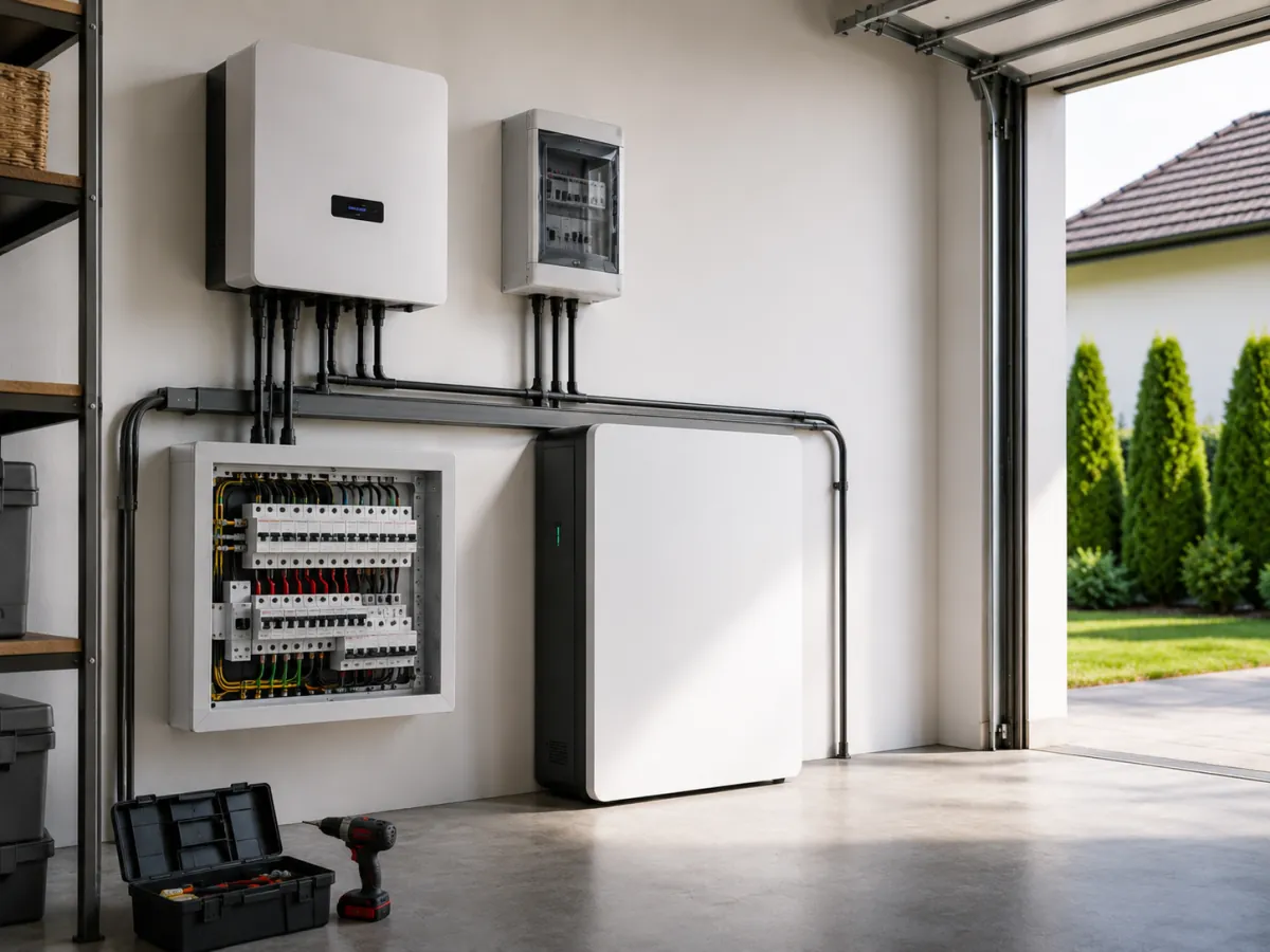 Baterie adăugată lângă invertorul și tabloul electric existente